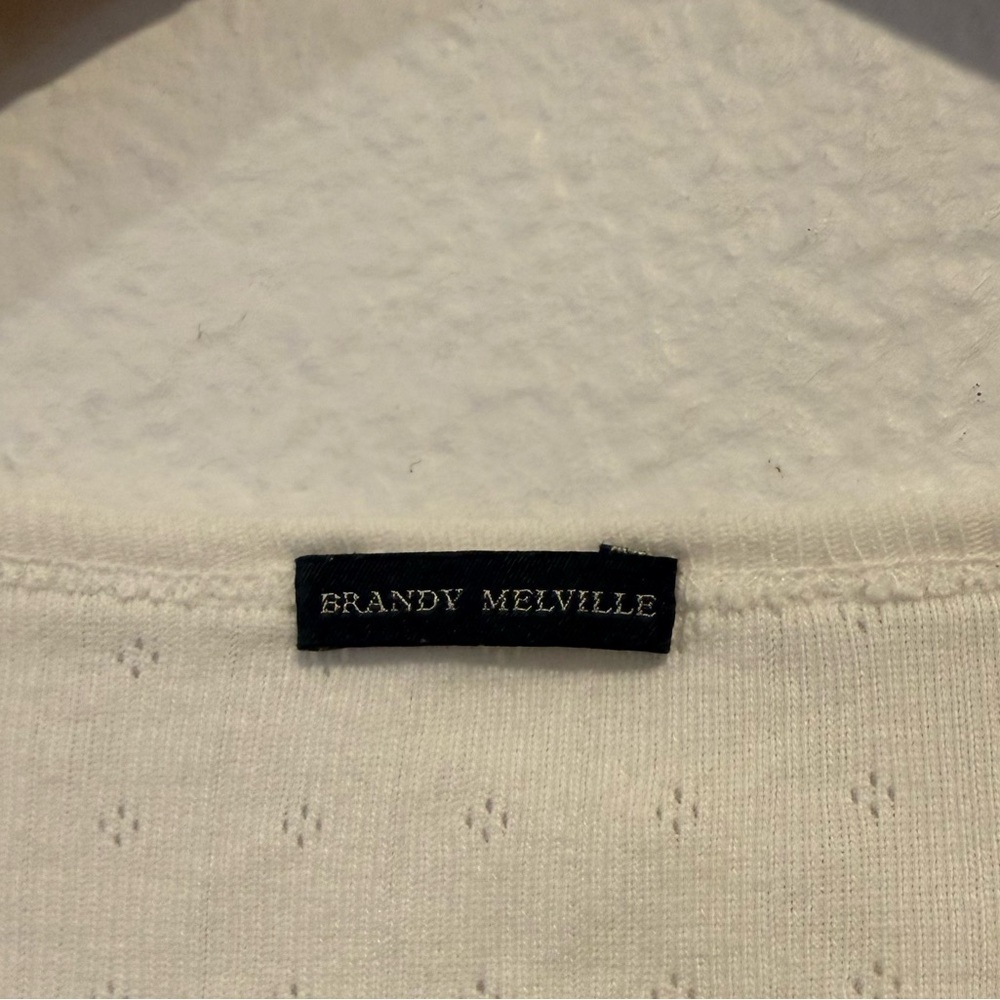 Brandy Melville women's pointelle cotton crop top size 5 - Picture 9 of 9